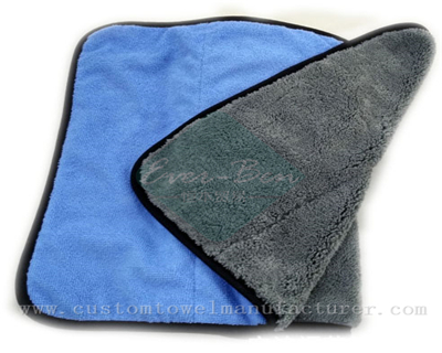 China Bulk Custom blue Soft Car Washing Towels Manufacturer Bespoke Coral Fleece Dual Pile Car Cleaning Towels Exporter